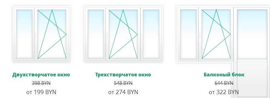 Ориентировачные цены на окна Rehau в Минске